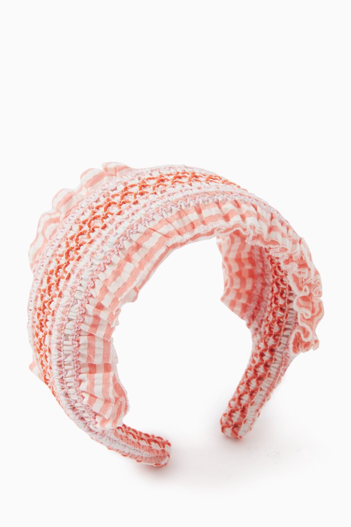 

Ricrac Velvet-base Headband, Pink
