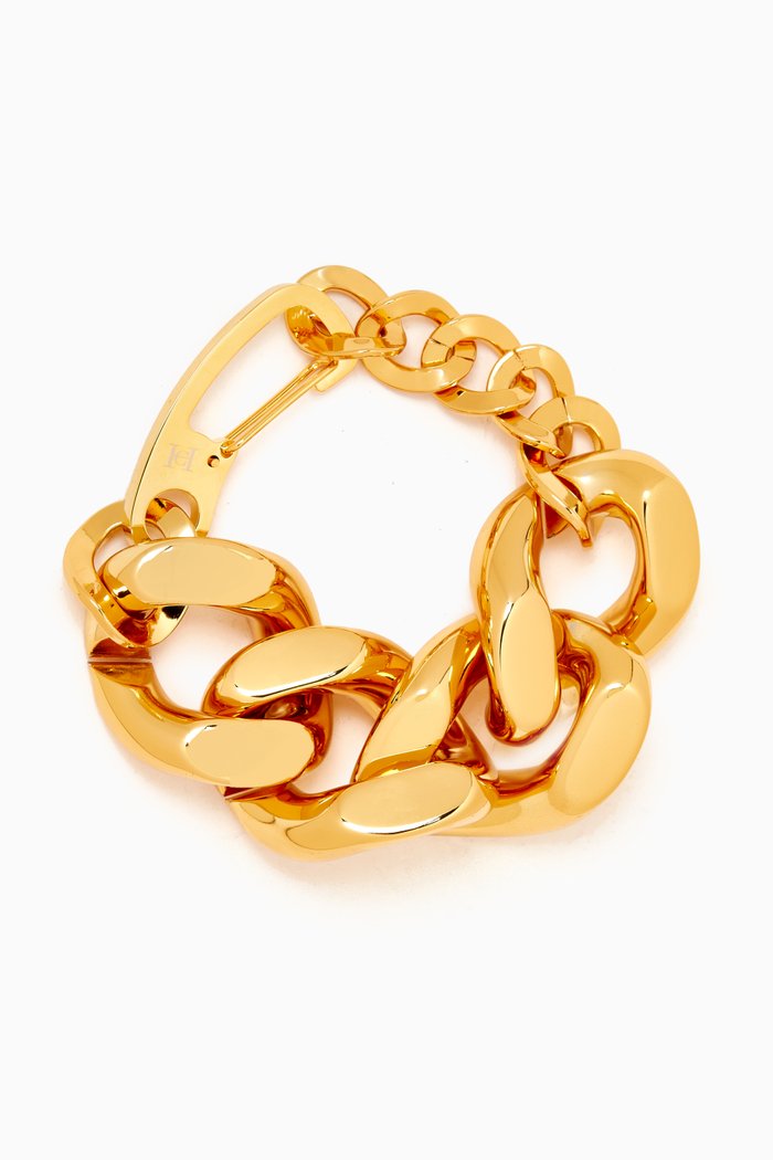 

Polished Chunky Chain Bracelet in Gold-plated Metal