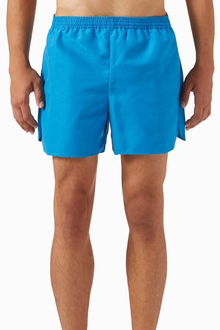 Water-Reactive Logo Swim Shorts in Nylon, Blue