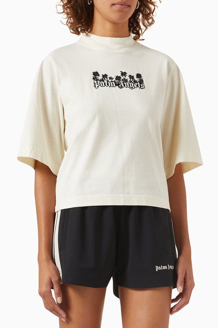 Logo Fitted T-shirt in Jersey, White