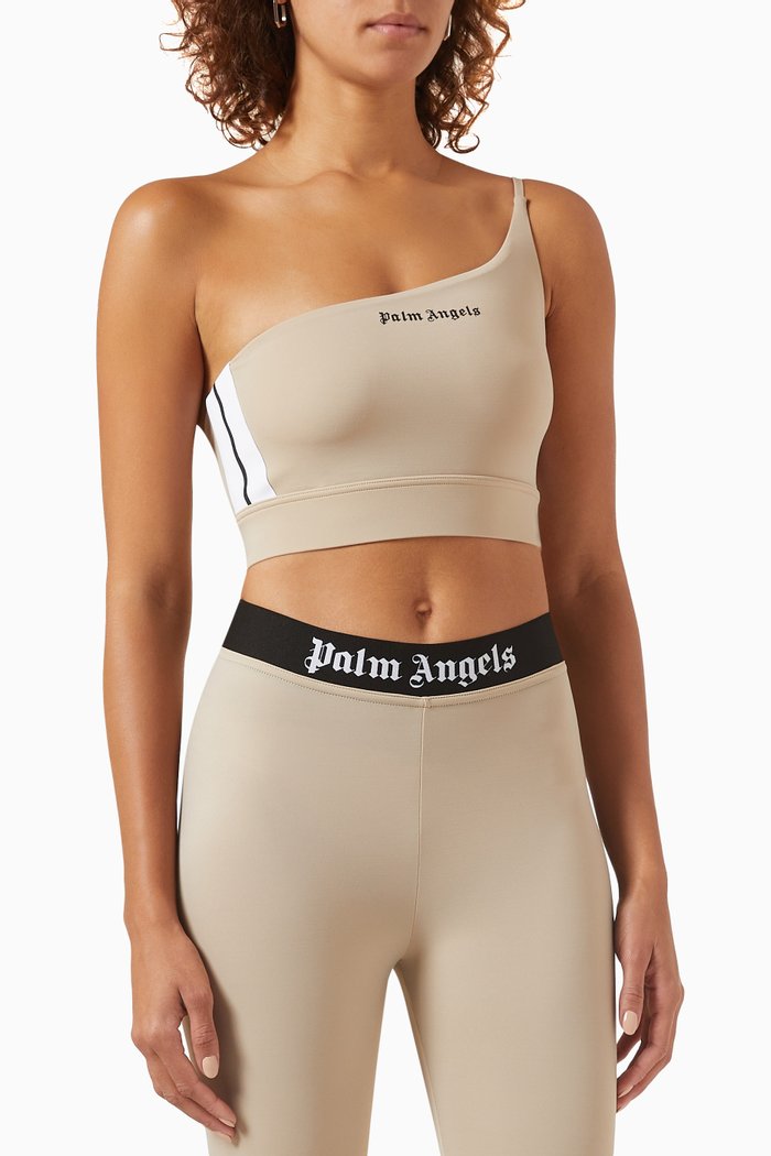 One-shoulder Track Top in Jersey, Neutral