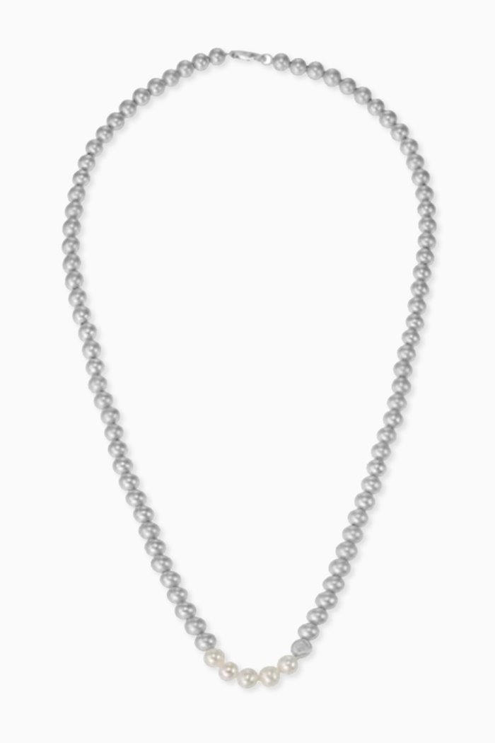 

Iconic Trend Beaded Necklace in Brass, Silver