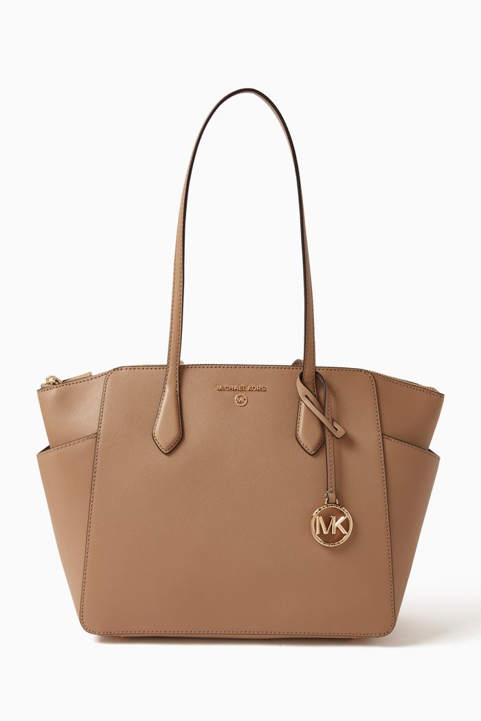 

Marilyn Medium Tote Bag in Saffiano Leather, Brown