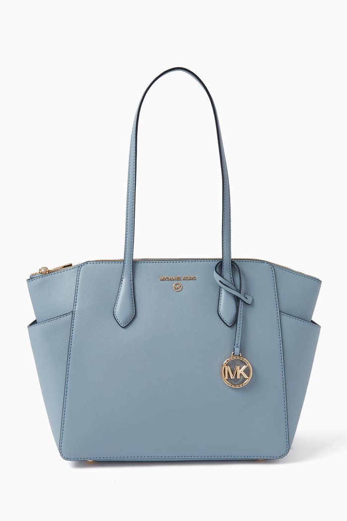 

Marilyn Medium Tote Bag in Saffiano Leather, Blue