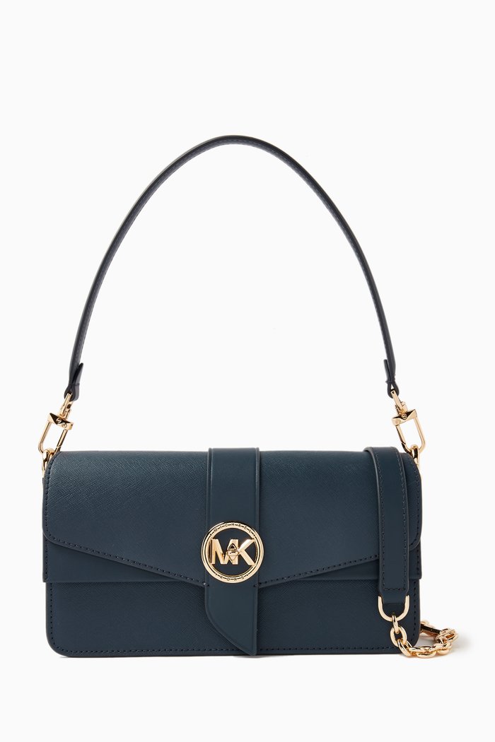 

Medium Greenwich Convertible Shoulder Bag in Leather, Blue