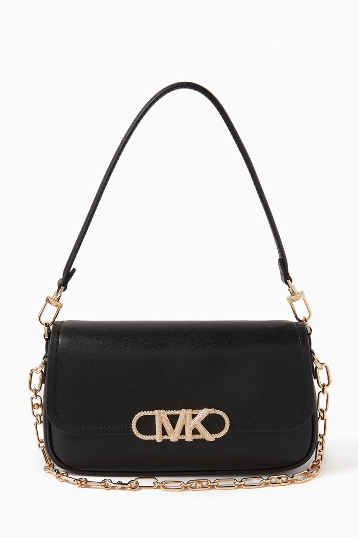 

Medium Parker Convertible Shoulder Bag in Leather, Black