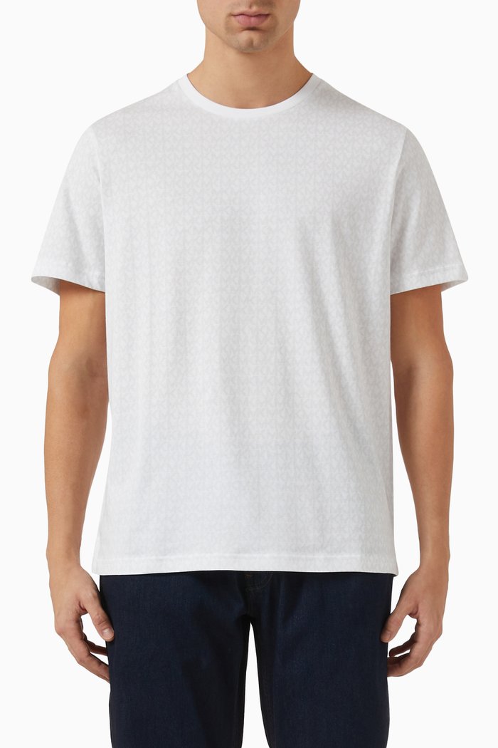 

All-over Logo Print T-shirt in Cotton, White