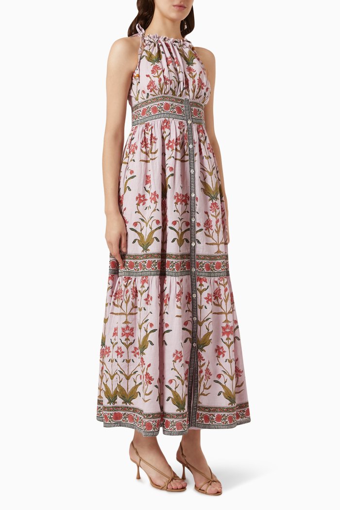 

Ari Maxi Dress in Linen, Multicolour