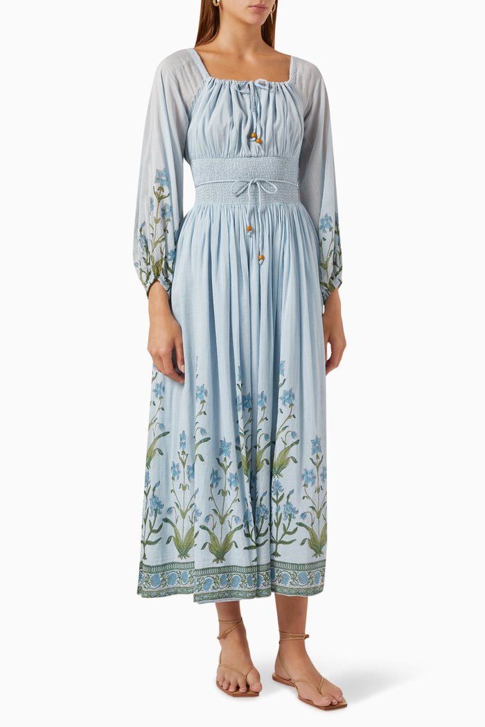 

Estelle Dress in Linen, Blue