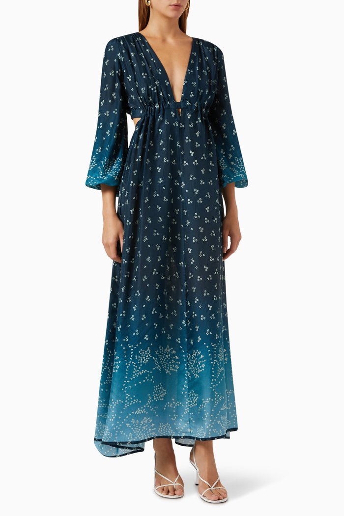

Emery Dress in Silk, Blue