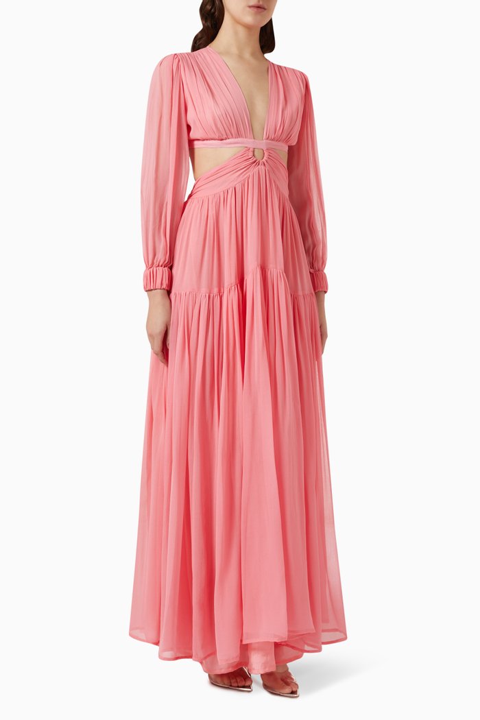 

Soraya Maxi Dress in Silk, Pink
