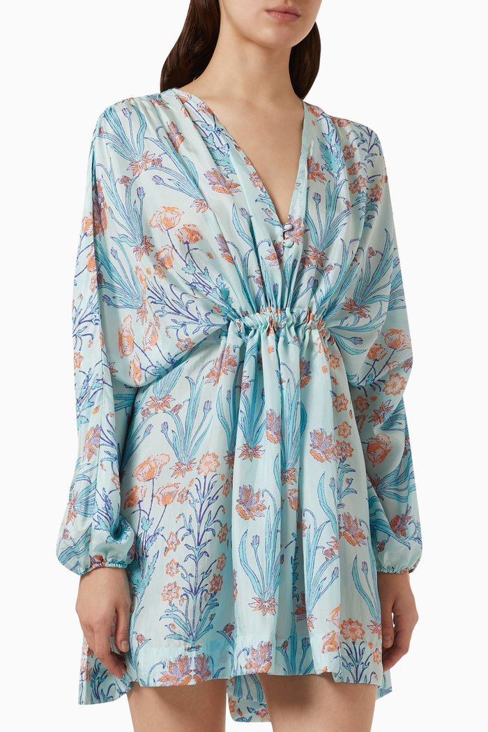 

Millie Dress in Silk, Blue