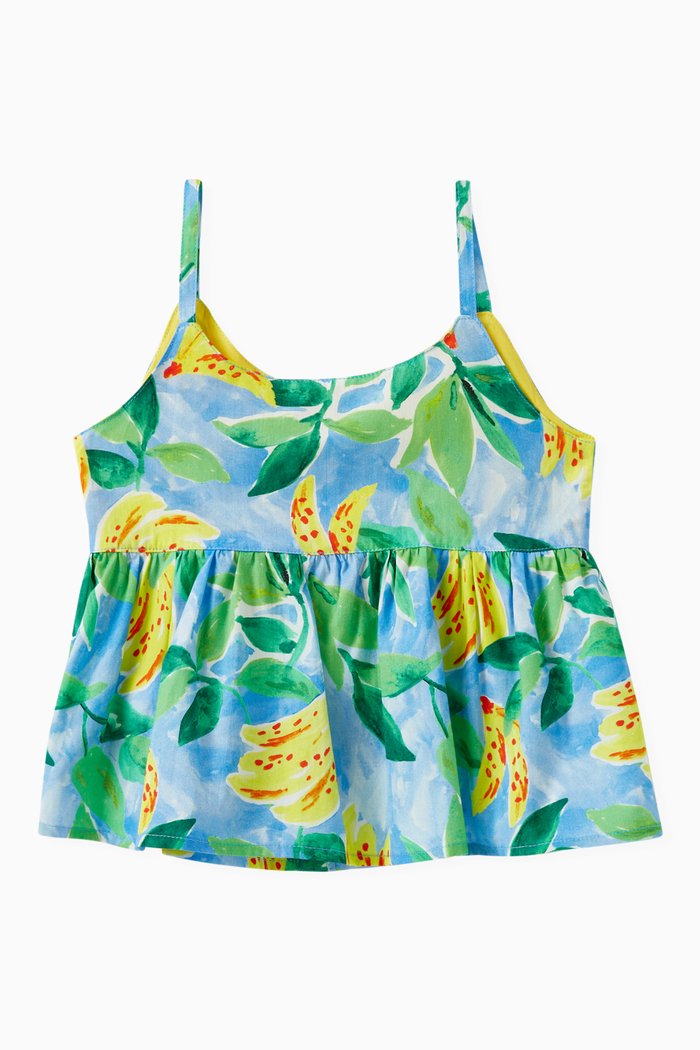 

Anne Banana Print Top in Cotton, Multicolour
