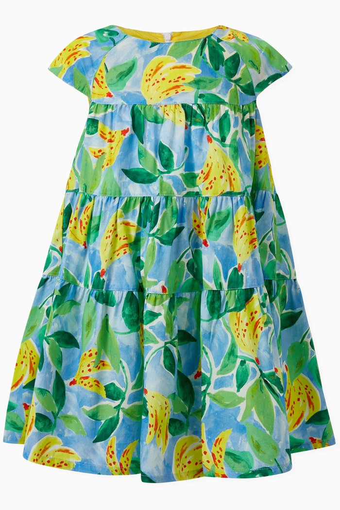 

Amanda Banana Print Dress in Cotton, Multicolour
