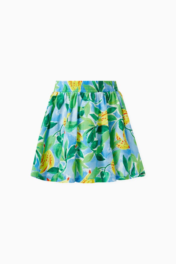 

Ampola Banana Print Skirt in Cotton, Multicolour