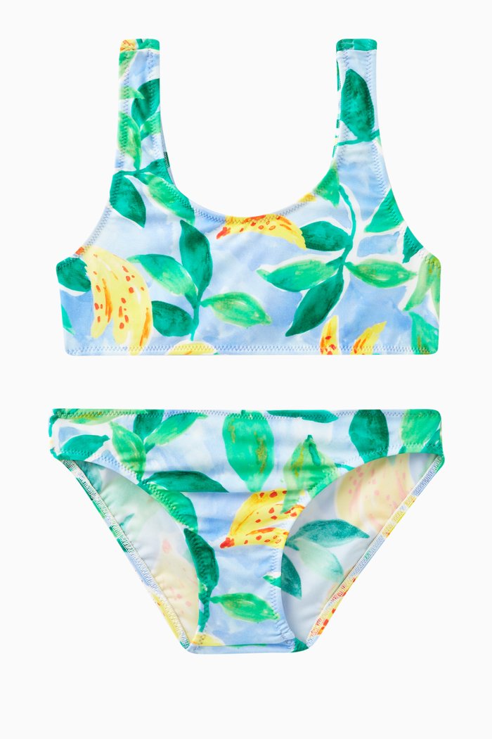 Alba Banana Print Bikini in Lycra, Multicolour