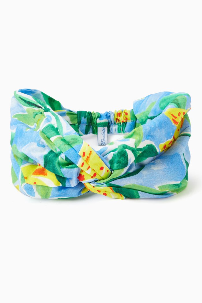 A-36 Banana Print Headband in Cotton, Multicolour
