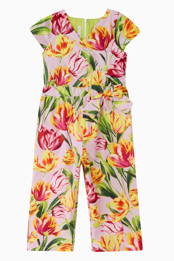 

Delorean Tulip Print Jumpsuit in Cotton, Multicolour
