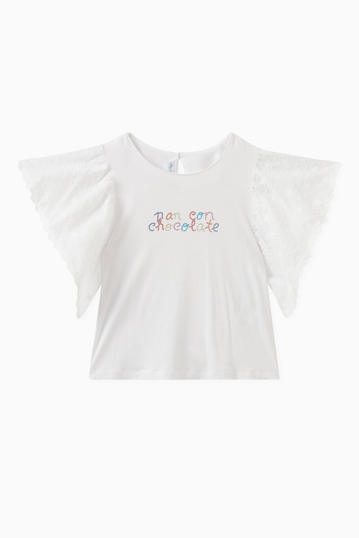 

Erika Voile Sleeves T-shirt in Viscose, White