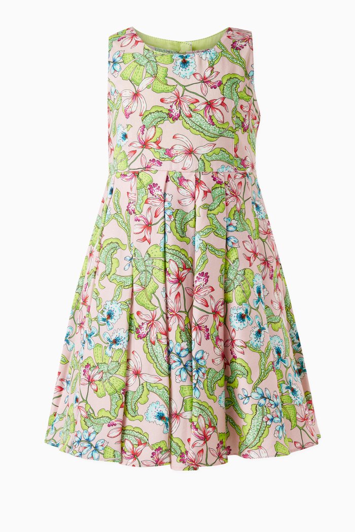 

Gina Wildflower Print Dress in Cotton, Multicolour