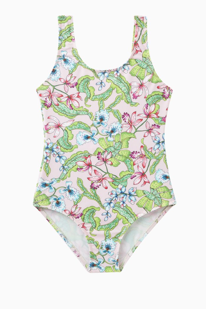 

Gurene Floral Print Swimsuit in Lycra, Multicolour