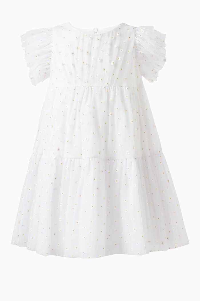 

Karen Fantasy Embroidered Dress in Cotton, White