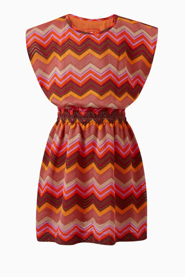 

Nile Zag Zig Zag Knitted Dress in Polyester, Multicolour