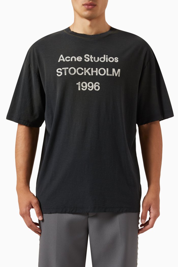 

Logo Stamp T-shirt in Organic Cotton Jersey, Black