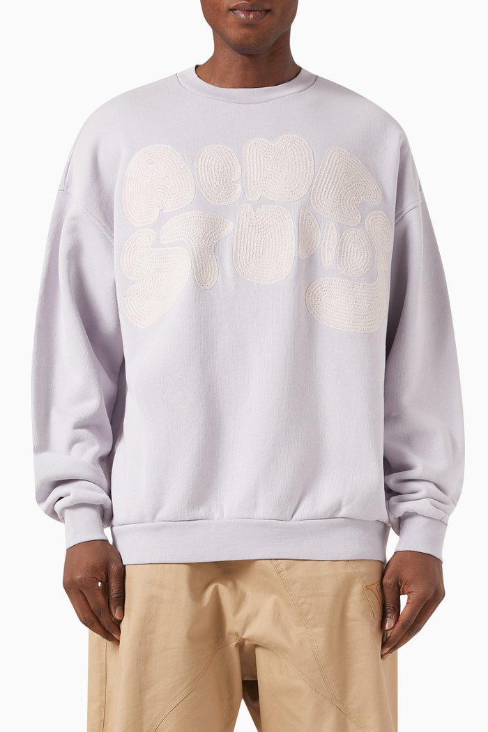 

Bubble Logo Oversized Sweatshirt in Cotton, Purple