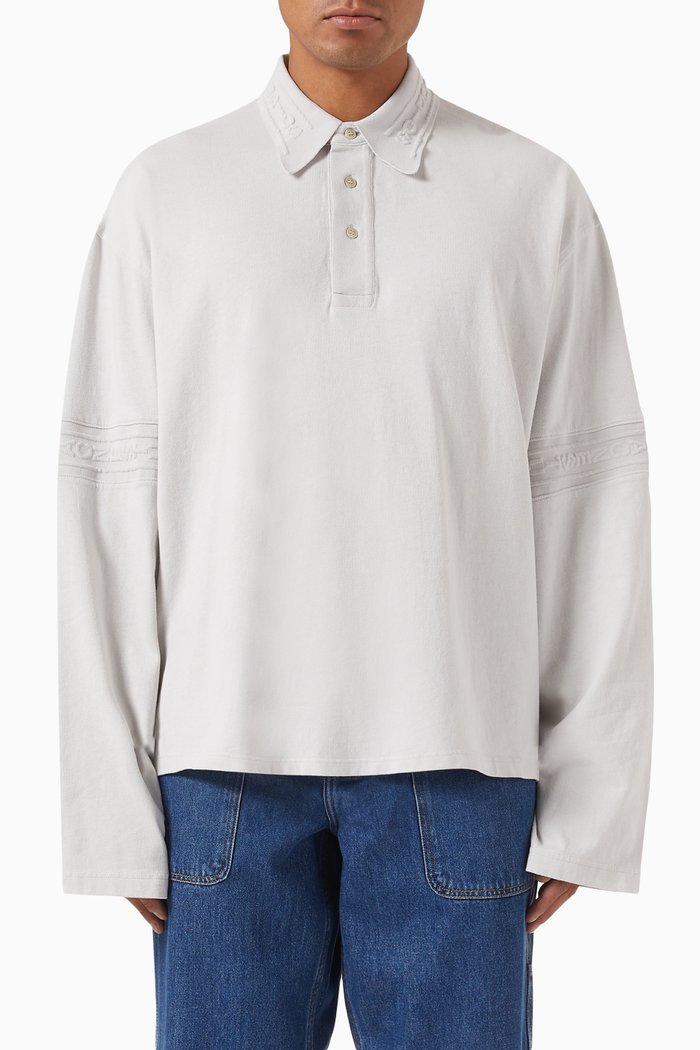 

Logo Tape Polo Shirt in Cotton, White