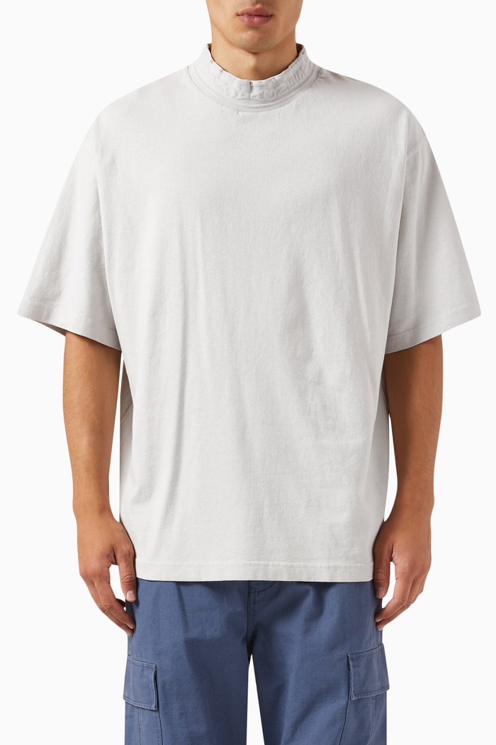 

Logo Collar T-shirt in Cotton, White