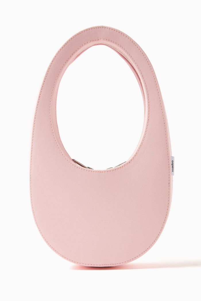 Mini Swipe Bag in Satin, Pink