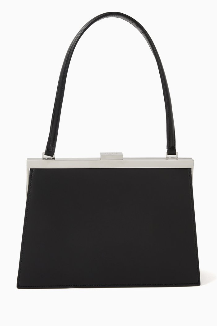 

Mini Lady Bag in Croc-embossed Leather, Black