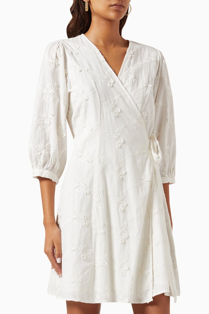 

Aliana Wrap Mini Dress, Neutral