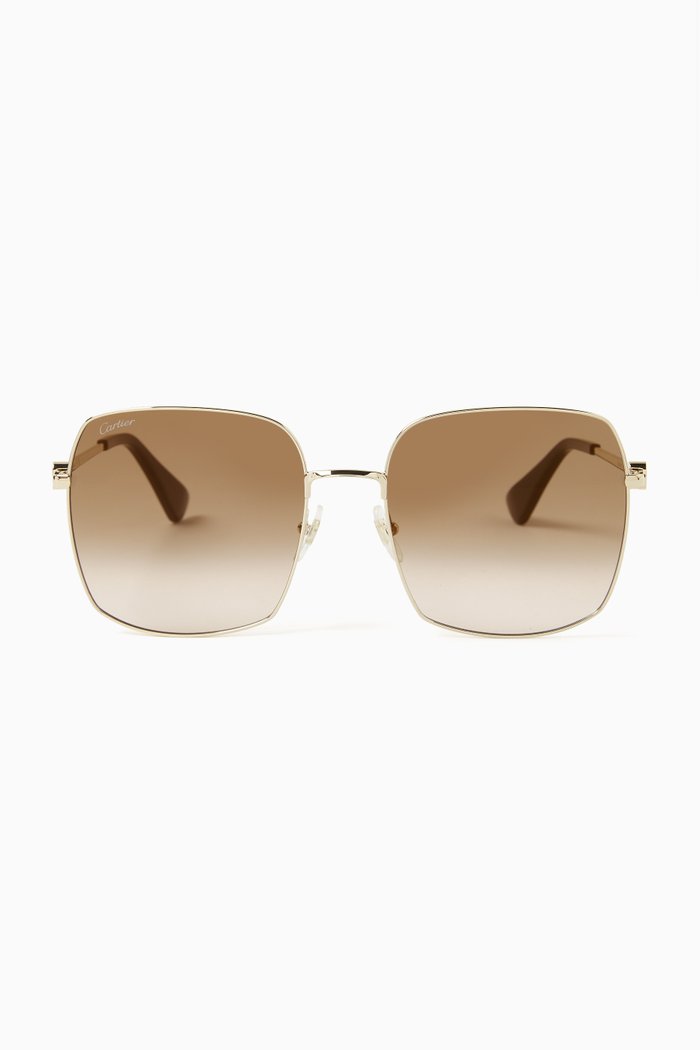 

Square Sunglasses in Metal, Gold