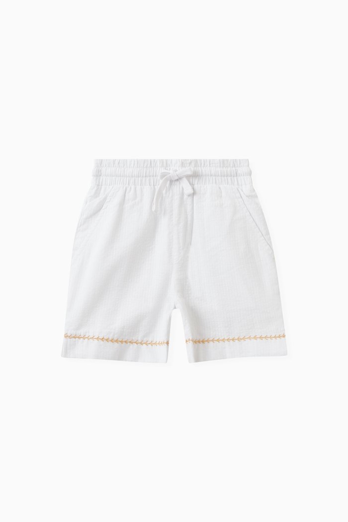 

Novelty Camp Shorts in Seersucker, White