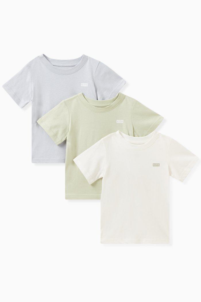 Logo T-shirts in Cotton-jersey, Set of 3, Multicolour