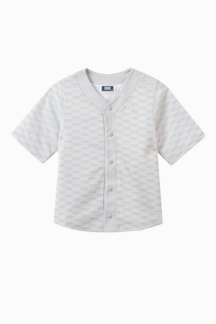 

Henley Baseball Shirt in Mesh, Grey