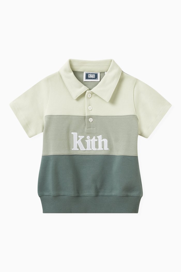 

Graham Colorblocked Polo Shirt in Cotton-interlock Fabric, Green
