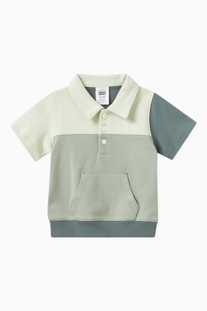 

Graham Colorblocked Polo Shirt in Cotton-interlock Fabric, Green
