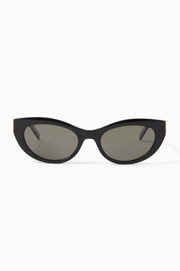 

Cat-eye Sunglasses in Recycled Acetate, Black
