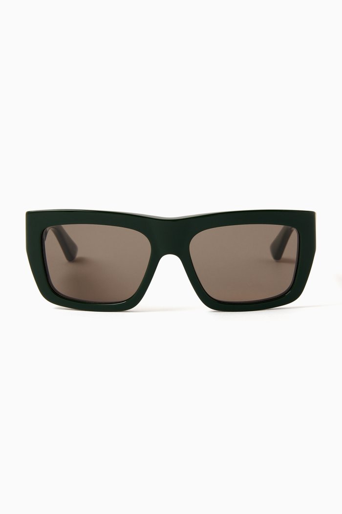 

Triangle Square Frame Sunglasses in Acetate, Green