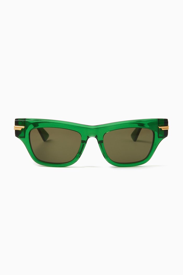 

Wing Square Shape Sunglasses in Acetate, Green