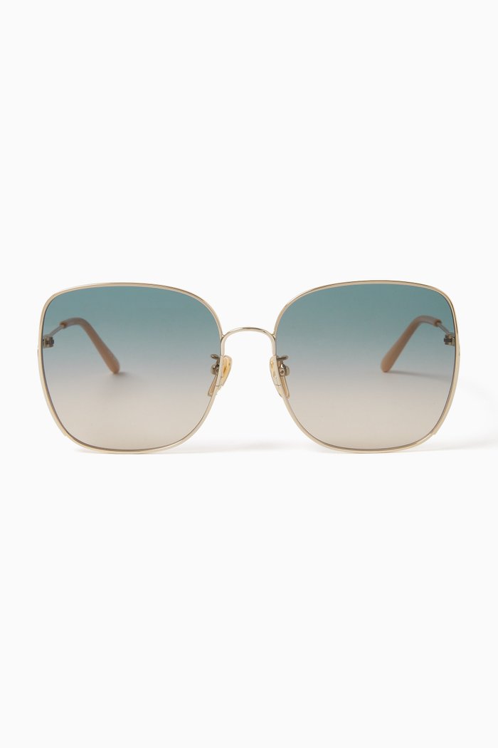

Square Sunglasses in Metal, Gold