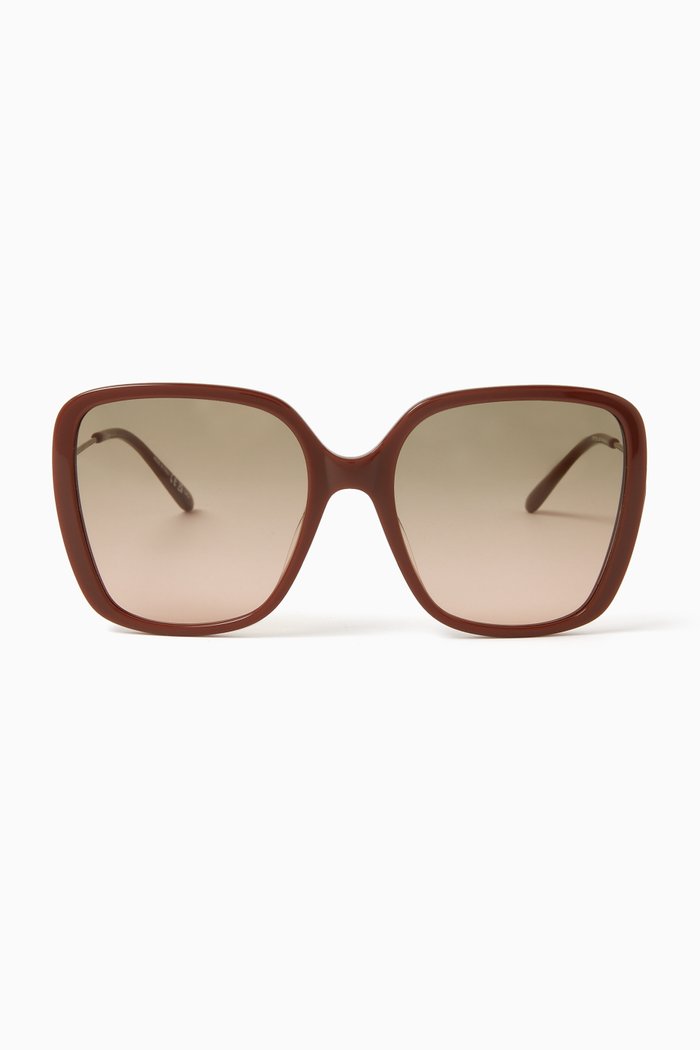 

Oversized Sunglasses in Bio-based Acetate, Brown