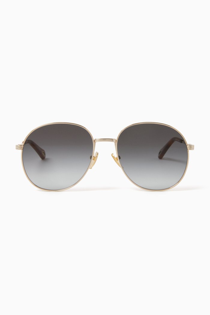 

Faith Round Sunglasses in Metal, Gold