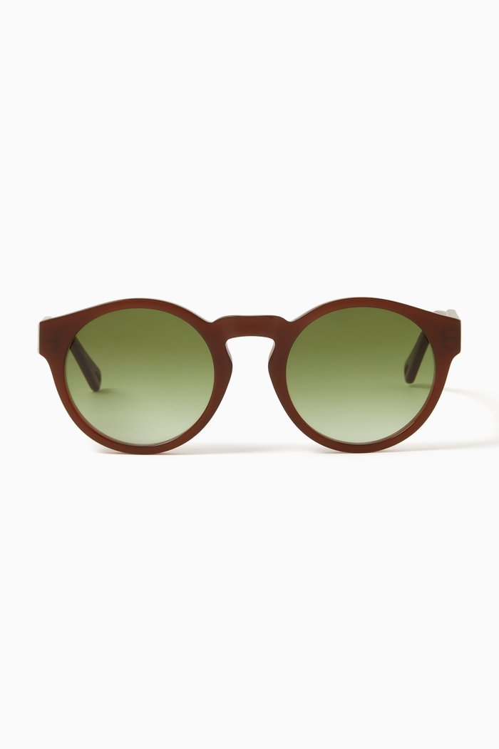 

Xena Round Sunglasses in Lower-impact Acetate, Brown