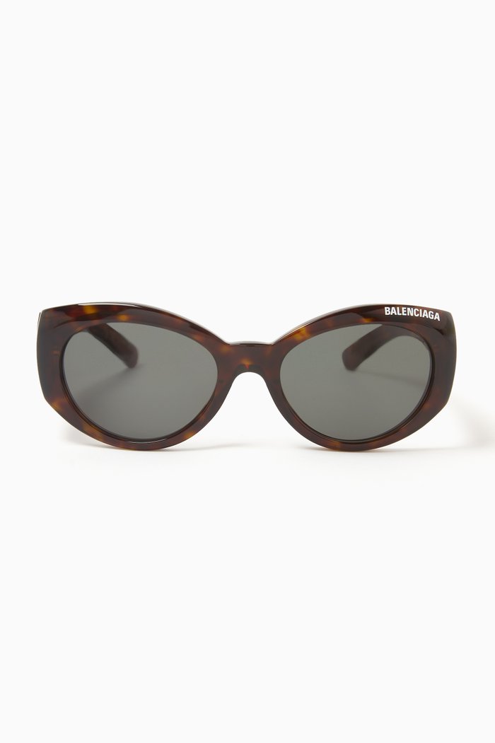 

Cat-eye Sunglasses in Acetate, Brown