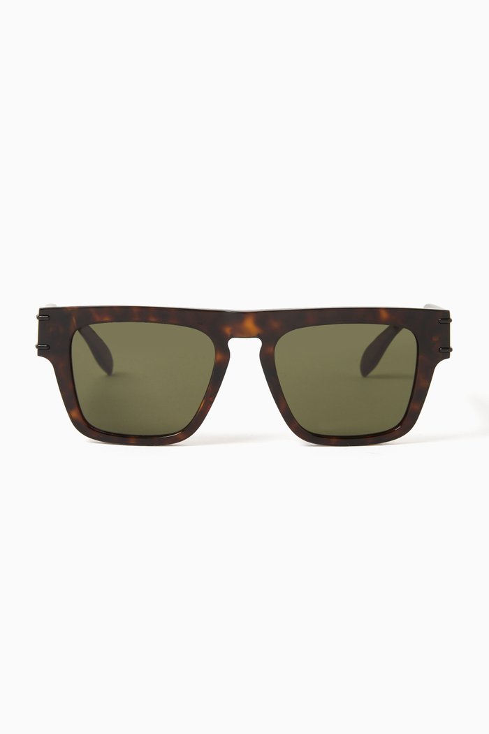 

Rectangle Sunglasses in Recycled Acetate, Brown
