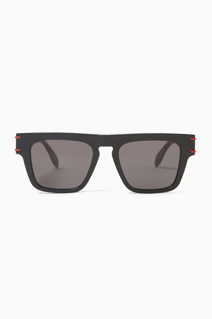

D-frame Sunglasses in Recycled Acetate, Black